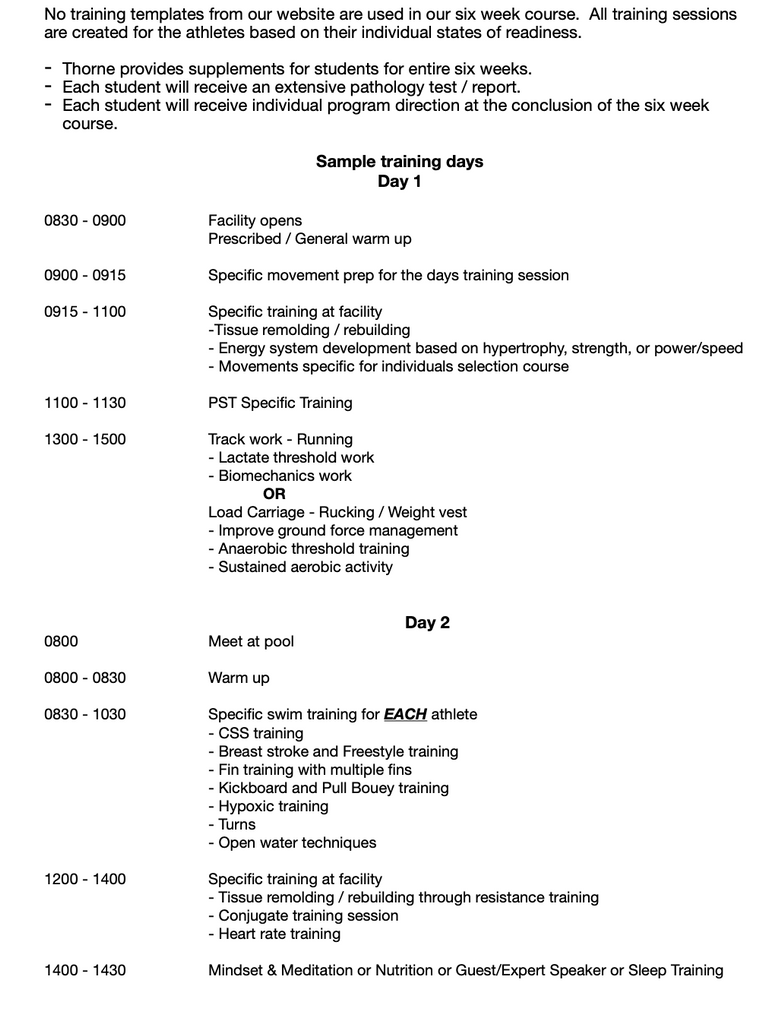 Special Operations Selection Prep Class 009